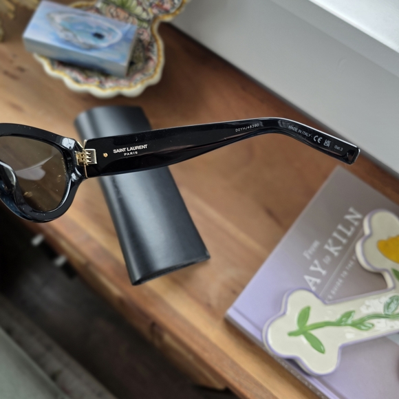 YSL Saint Laurent SL M94 Cat Eye Black & Gold Sunglasses - Picture 4 of 8